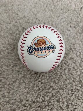 Evansville Otters Logo Baseball - Team Emblem on White Ball